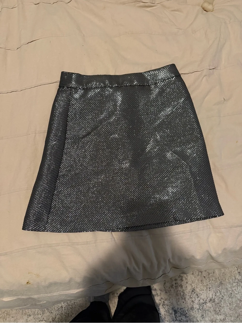 H&M Shimmery Black A-Line Mini Skirt